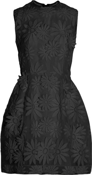 Marni Floral Georgette Dress in Black - Lyst