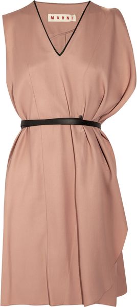 Marni Belted Sateen Dress in Pink (rose) - Lyst