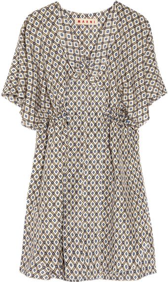 Marni Printed Silk Dress - Lyst