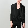 Oak  Linen Square Collar Cardigan in Black for Men - Lyst