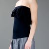 Ralph Lauren Blue Label Ruffle Detail Bandeau Top in Black (grey) - Lyst