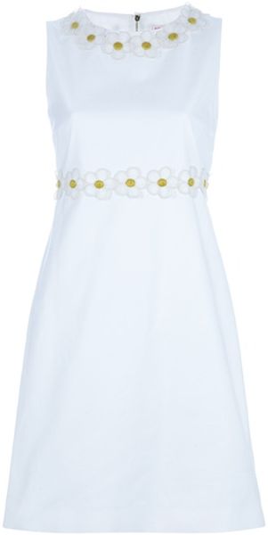 Red Valentino Embroidered Dress in White - Lyst