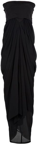 Rick Owens Bandaeu Silk Dress in Black - Lyst