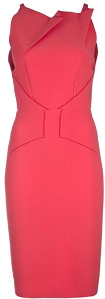 Roland Mouret Sleeveless Fold Detail Dress in Purple (coral) - Lyst