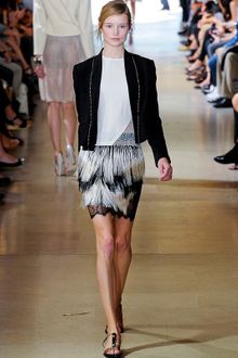 Sharon Wauchob Fringe Skirt W Lace Underlay - Lyst
