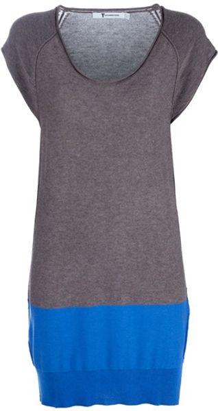 T By Alexander Wang Jersey Dress in Blue (grey) - Lyst
