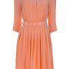 Tara Jarmon Pleated Dress in Orange - Lyst