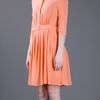 Tara Jarmon Pleated Dress in Orange - Lyst