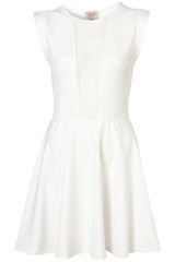 Topshop Mesh Insert Skater Dress By Dress Up