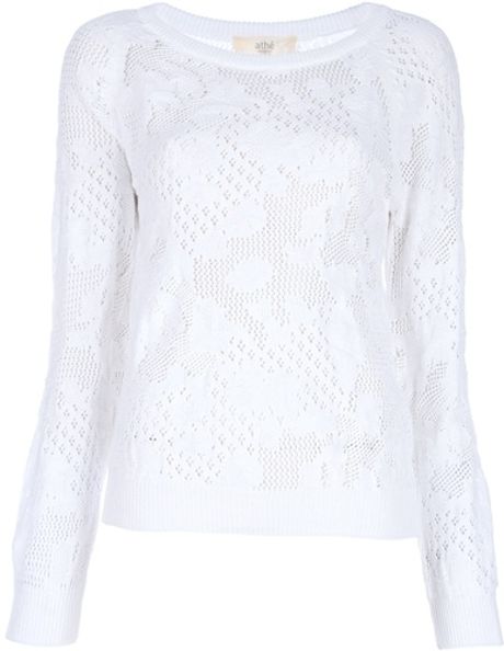 Vanessa Bruno Athé Pattern Knit Jumper in White - Lyst