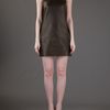 Balenciaga Leather Dress in Green - Lyst