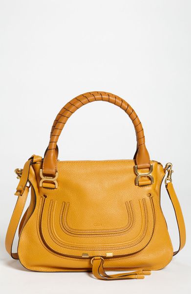 Chloé Marcie Small Calfskin Satchel in Yellow (safari) - Lyst
