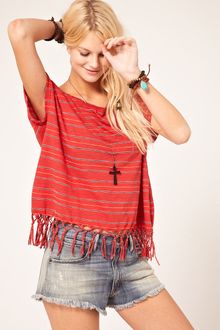 Ralph Lauren Denim Supply By Ralph Lauren Fringed Tshirt - Lyst