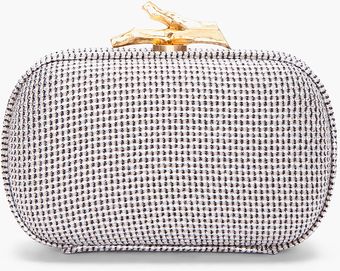 Diane Von Furstenberg Metallic Silver Lytton Box Clutch - Lyst
