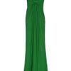 Elie Saab Long Jers Drs V Back Knot Fnt in Green - Lyst