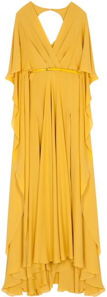 Elie Saab Silk Crep Ss W Slit Dress 14 - Lyst