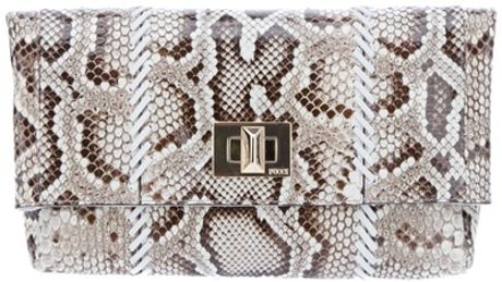 Emilio Pucci Python Skin Clutch in Animal (brown) - Lyst