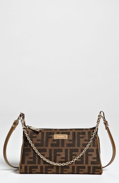 Fendi Zucca Mini Shoulder Bag in Brown (brown/ gold) - Lyst