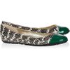 Jimmy Choo Whirl Watersnake and Patentleather Ballet Flats in Animal (taupe) - Lyst