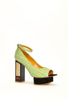 Joanne Stoker Green Lotus Platform Sandal By - Lyst