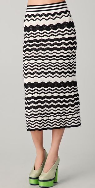  Pointelle Wave Midi Skirt 
