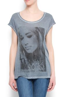 Mango Washedeffect Printed Tshirt - Lyst