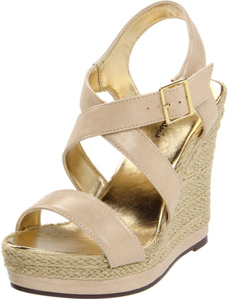 Michael Antonio Womens Galin Wedge Sandal in Beige (tan) - Lyst