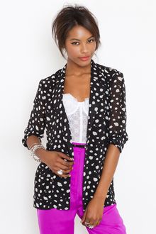 Nasty Gal Spotted Chiffon Jacket - Lyst