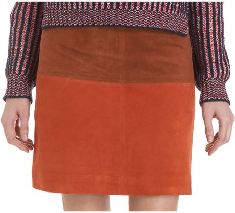Opening Ceremony Colorblock Skirt in Brown (tobacco) - Lyst