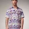Robert Graham Krakatoa Short Sleeve Shirt in Purple for Men - Lyst