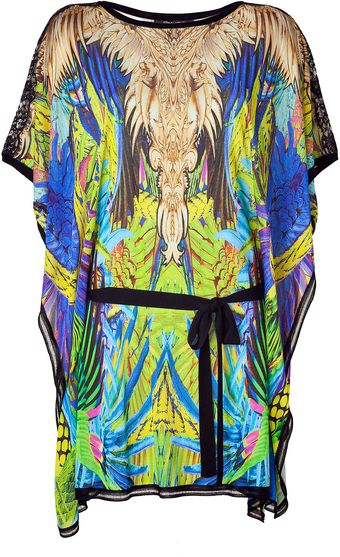 Roberto Cavalli Saphirecitrine Multicolor Printed Caftan - Lyst