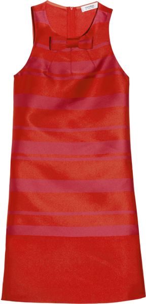 Sonia By Sonia Rykiel Striped Satin Shift Dress in Red - Lyst