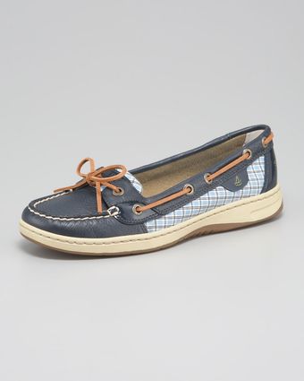  Angelfish Plaid Detail Boat Shoe 