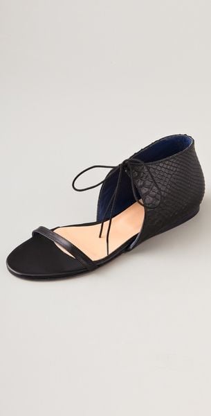 Tibi Stella Flat Sandals in Black - Lyst