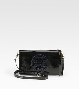  Perf Patent Leather Logo Clutch 