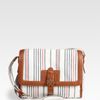 Tory Burch Dash Mini Canvas Leather Messenger Bag in Brown (tan) - Lyst