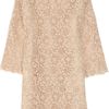 Valentino Cotton Lace Dress in Beige (powder) - Lyst
