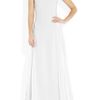 Victoria Beckham Pleat Detailed Stretch Crepe Gown in White - Lyst