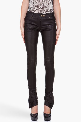 Balmain Leather Front Pocket Pants - Lyst