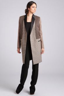 Celine Praline Brown Wool Inside Out Crombie Overcoat - Lyst