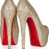 Christian Louboutin Daffodile 160 Crystalembellished Suede Pumps in Gold (silver) - Lyst