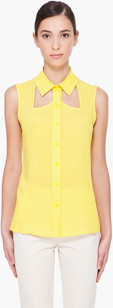 Cushnie Et Ochs Yellow Sleeveless Blouse in Yellow - Lyst