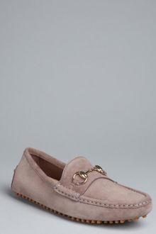 Gucci Mauve Suede Damo Horsebit Loafers - Lyst