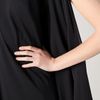 Halston Heritage One Shoulder Cascade Gown in Black - Lyst