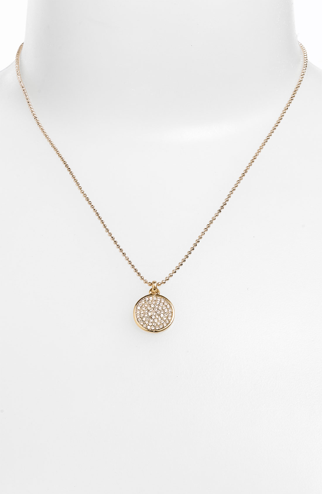 Michael Michael Kors Michael Kors Pavé Circle Pendant Necklace in Gold