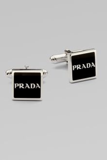 Prada Enamel Logo Cuff Links - Lyst