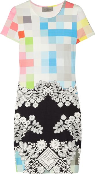 Preen Scuba Printed Stretchjersey Dress in Blue (multicolored) - Lyst