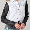 Rag & Bone The Jean Jacket W Leather Sleeves in Blue - Lyst