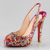 Christian Louboutin No Prive Mosaic Slingback Pump Pink in Multicolor (pink multi) - Lyst