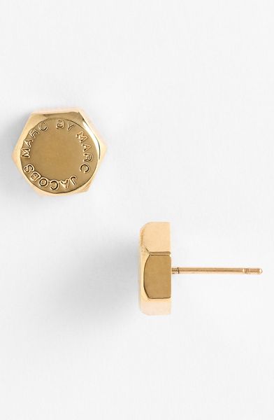 Marc By Marc Jacobs Bolt Stud Earrings in Gold - Lyst